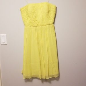 Yellow cocktail strapless dress